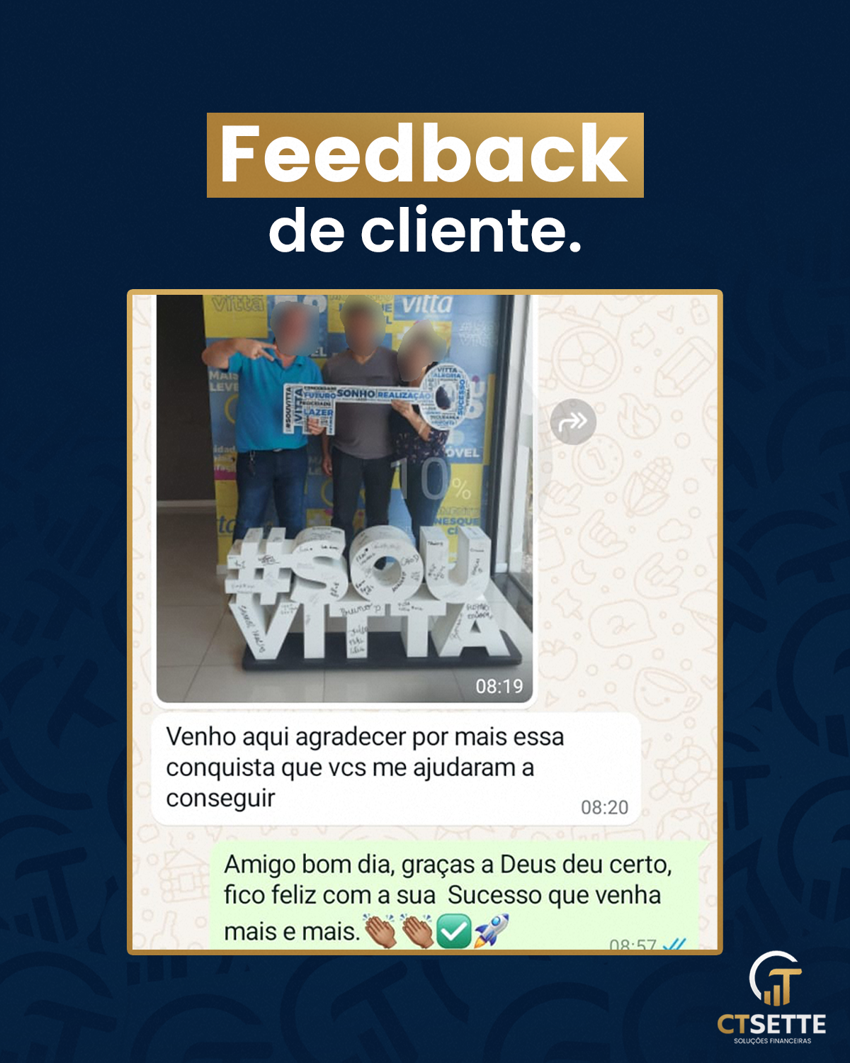 Depoimento de cliente sobre conquista com chaves do imóvel